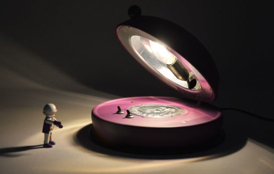 Lampe violette Astralux design vintage 2