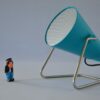 Lampe bleue Philips Spot design vintage upcycling 1