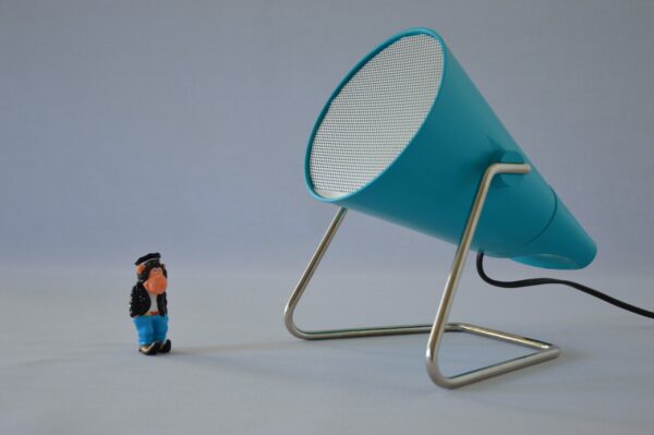 Lampe bleue Philips Spot design vintage upcycling 1