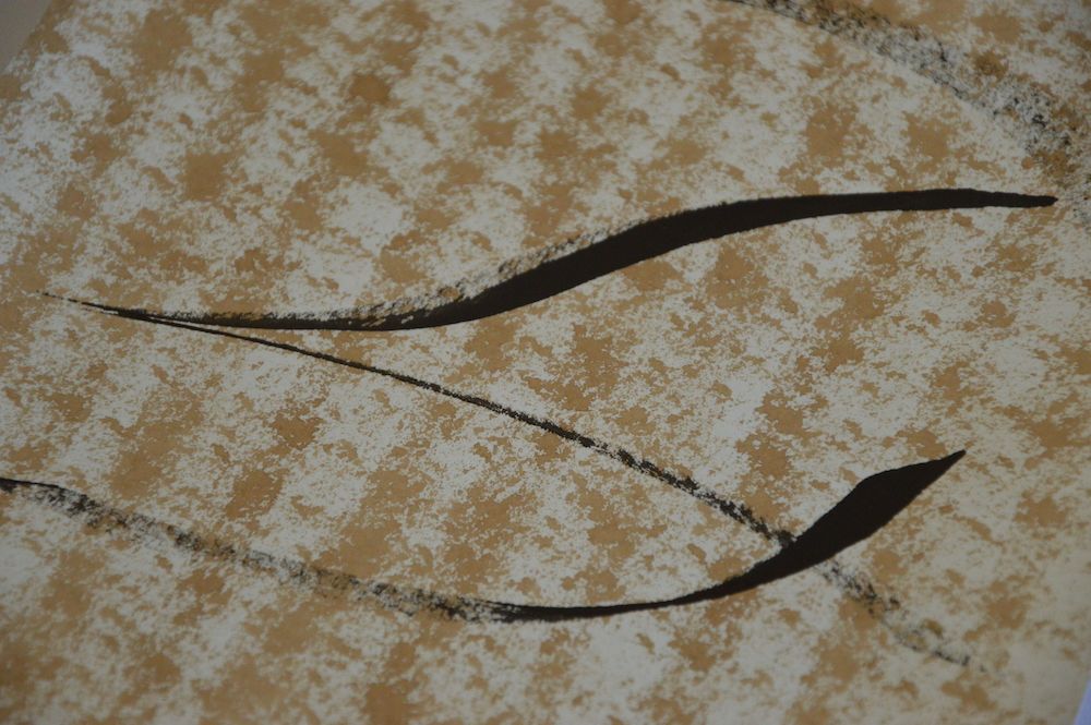 Toile contemporaine calligraphie mini brou de noix I 2