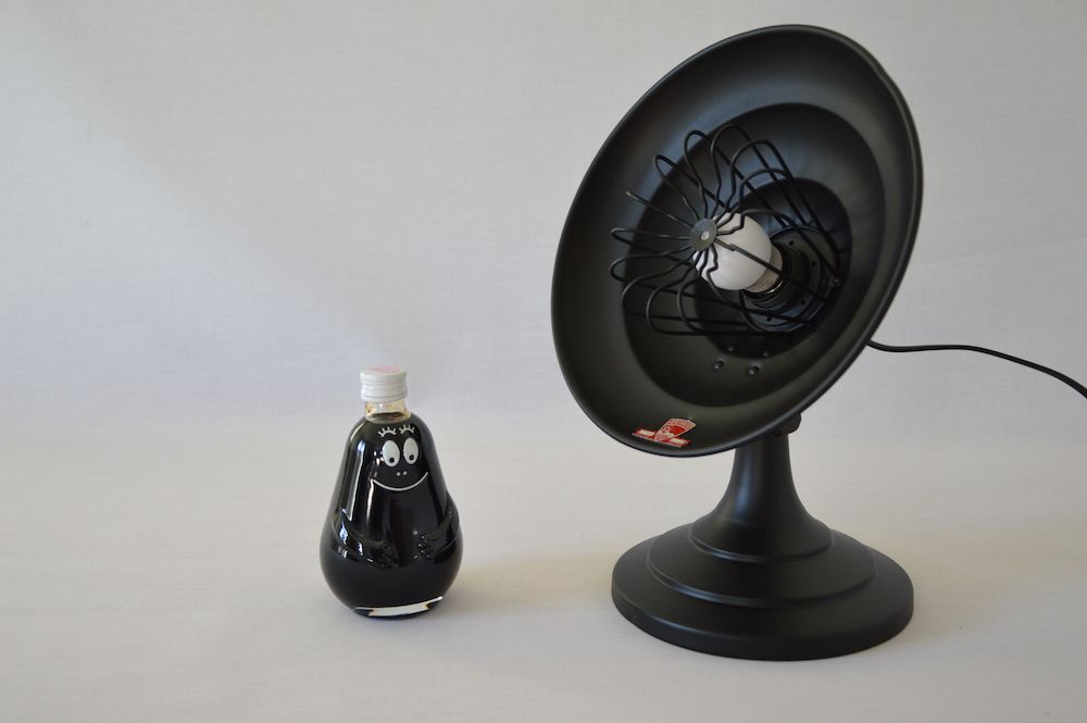 Lampe noire design vintage Artaud upcycling