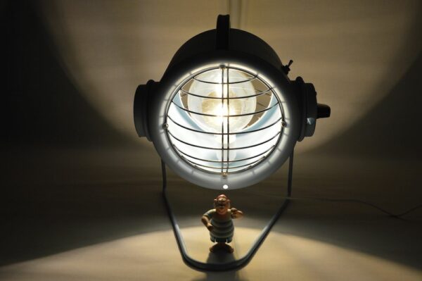 Lampe bleue lampe artjl design vintage upcycling 4