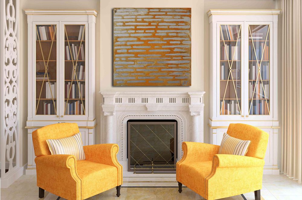 toile contemporaine rouille I 4