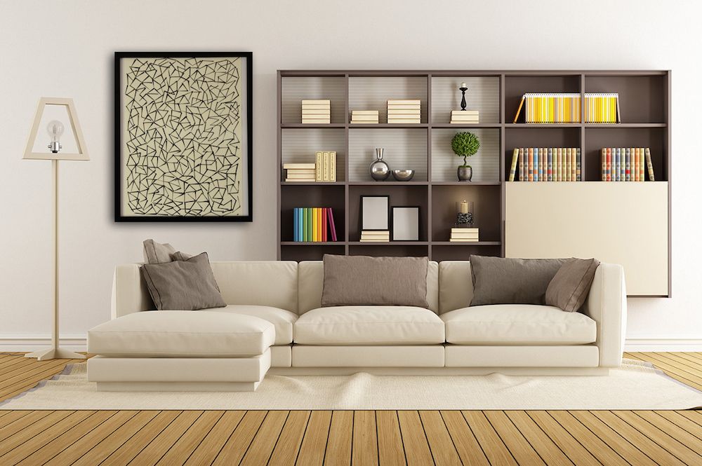 Contemporary canvas graphic art stamping white background