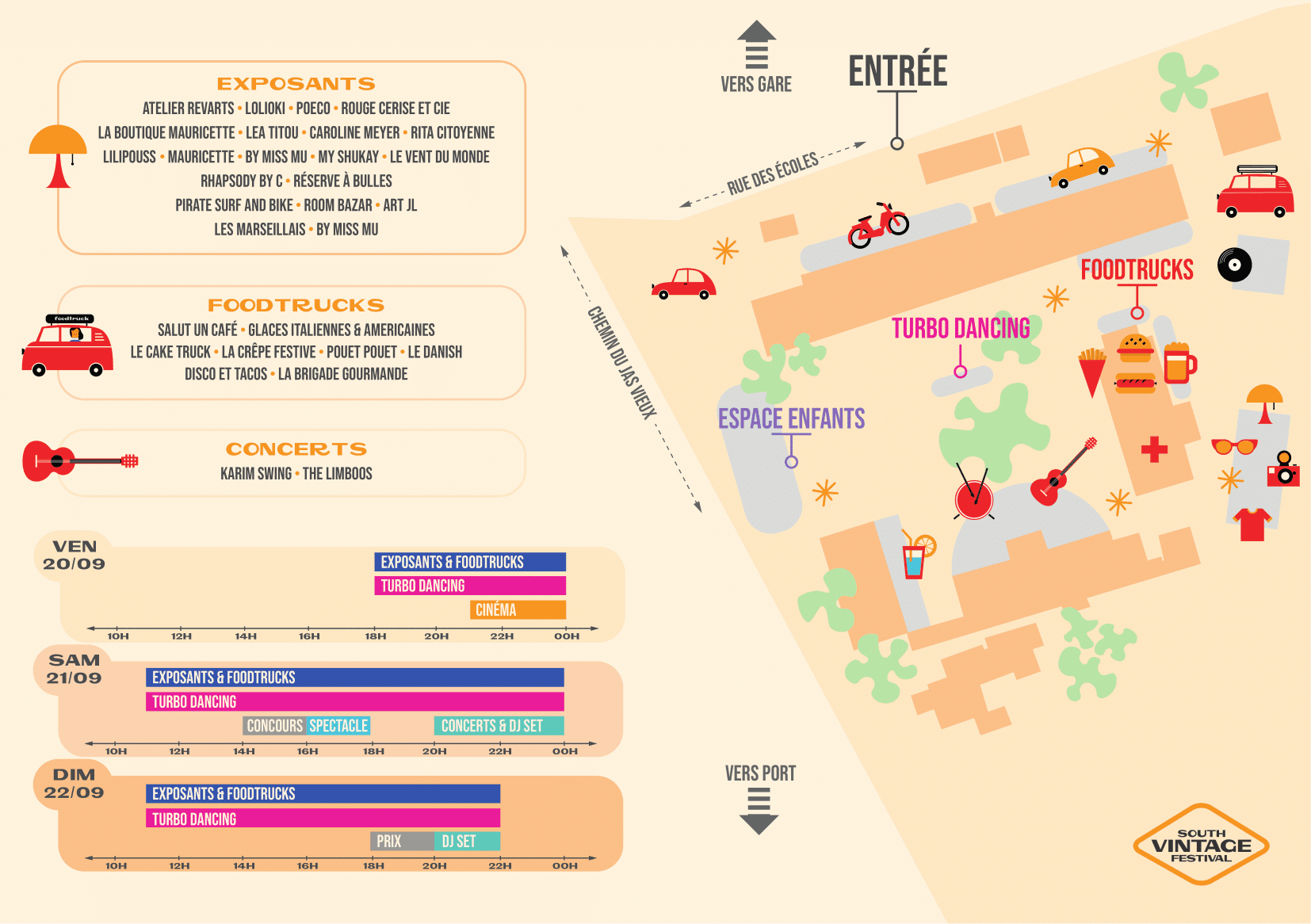 Plaquette festival south vintage festival Carry le Rouet plan