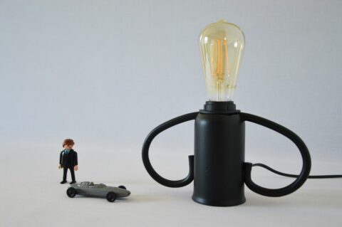 Black Gas Plug Lamp