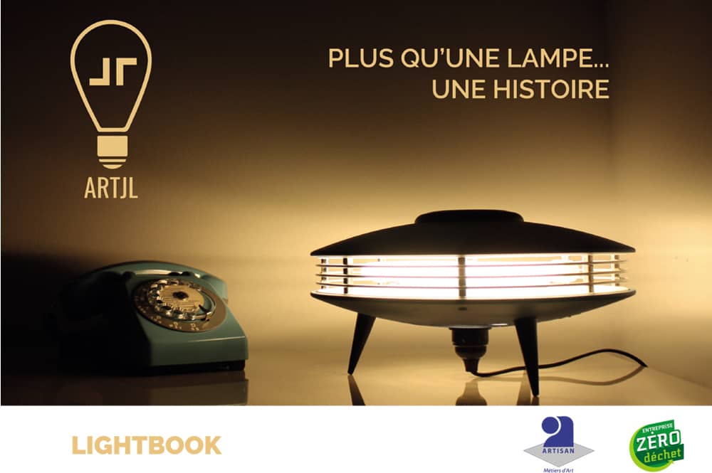 couverture dossier de presse lightbook ArtJL lampe upcycling éthique écoresponsable_site