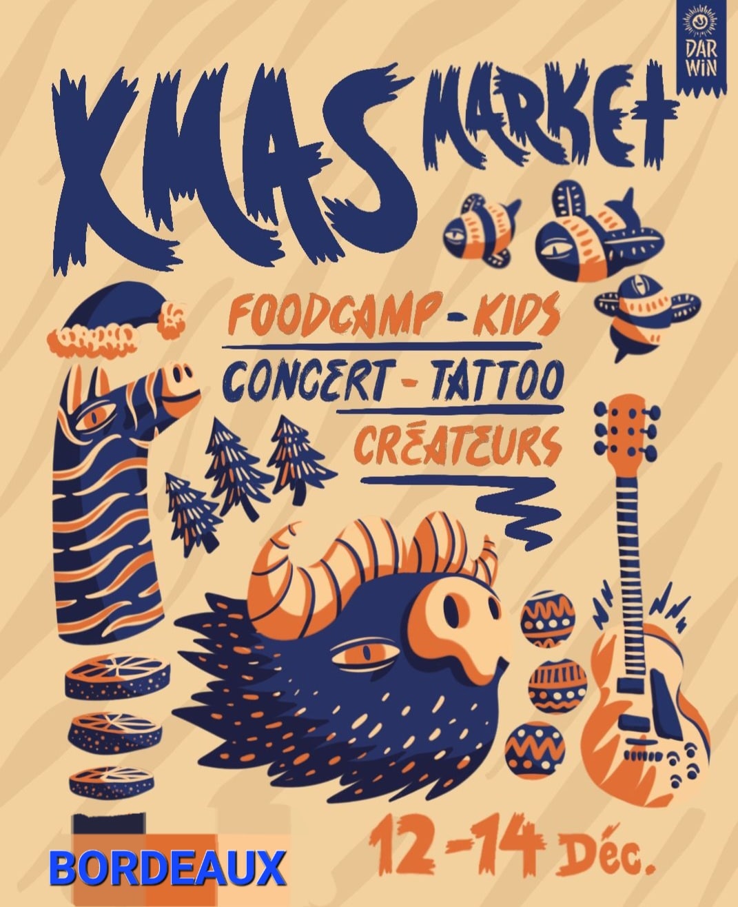 ArtJL XMAS MARKET Darwin Bordeaux 2025 lampe vintage